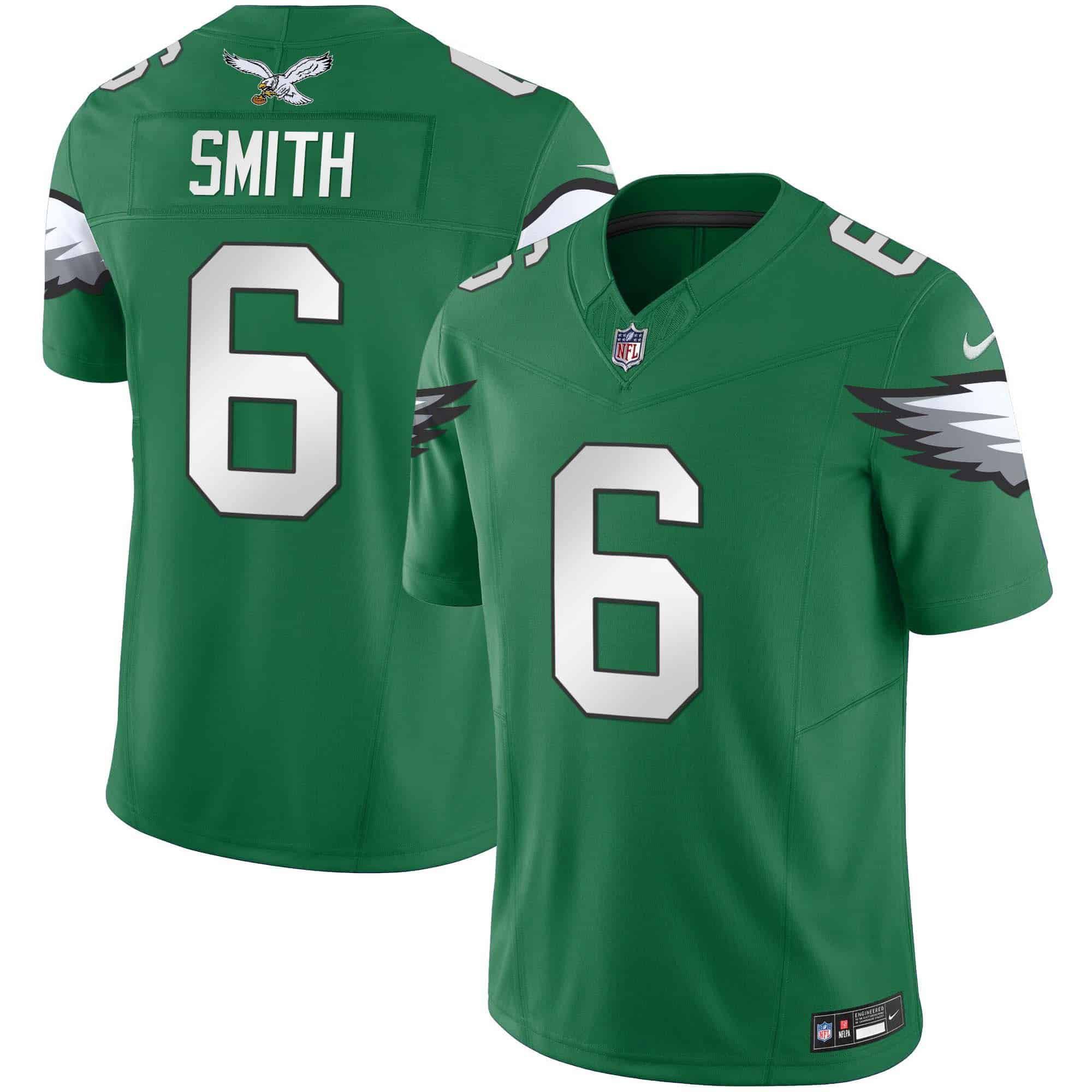 Men Philadelphia Eagles #6 Smith Green 2024 Nike Vapor Limited NFL Jersey